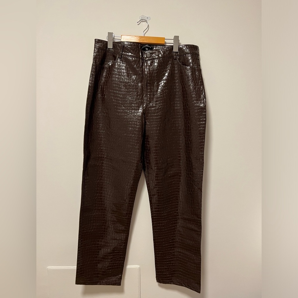 Dynamite Leather Pants crocodile pattern